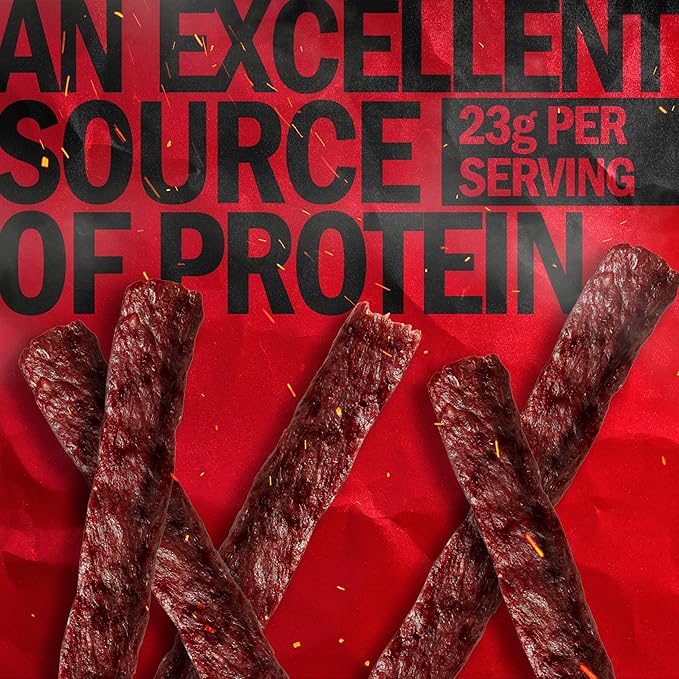 Jack Link's Peppered Beef Steaks - Ready to Eat Real Meat Protein Snacks - 23g Protein per Serving - Made with 100% Real Beef - (12 Pack) 2 oz Meat Snacks