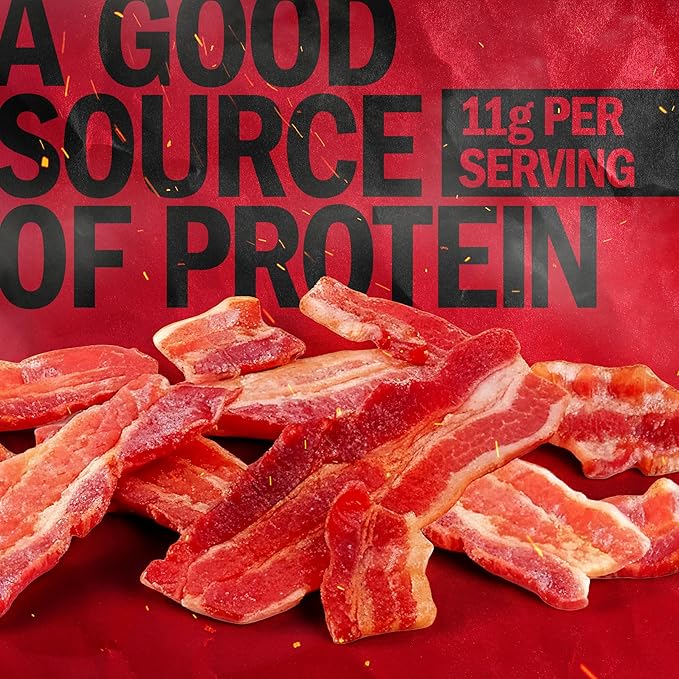 Jack Link's Bacon Jerky, Hickory Smoked - Flavorful Ready to Eat Meat Snack with 11g of Protein per Serving, Made with 100% Thick Cut Real Bacon, Protein Snack, Keto Friendly, 2.5 oz.