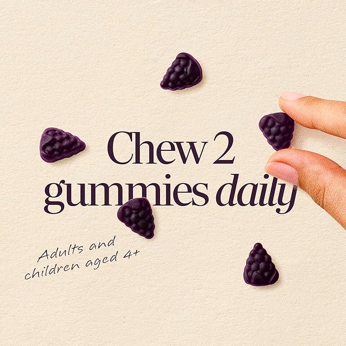 Nature’s Way Sambucus Elderberry Gummies, Immune Support Gummy for Adults & Kids Ages 4+ with Black Elderberry Extract, Vitamin C, Vitamin D3, and Zinc*, 60 Gummies