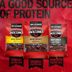 Jack Link's Beef Jerky Variety Pack – Includes Original, Teriyaki and Peppered Jerky, Bulk Protein Snack, Good Source of Protein, Meat Snacks Made with 100% Beef – 1.25 Oz, (Pack of 30)