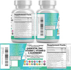 Clean Nutraceuticals Quercetin Zinc Vitamin C Vitamin D Bromelain Elderberry - Lung Immune Support Supplement Adults with Artemisinin, Sea Moss, Echinacea, Allergy Relief (60 Count (Pack of 5))