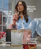 Truvani Vegan Pea Protein Powder | Vanilla Chai | 20g Organic Plant Based Protein | 1 Serving | Keto | Gluten & Dairy Free | Low Carb | No Added Sugar