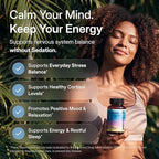 Unwind - Cortisol Supplements for Women - 60 Vegan Capsules - L Theanine Supplement + Magnesium + Rhodiola Rosea Extract + Zinc + Vitamin B6