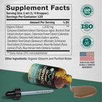 USDA Organic Lymphatic Drainage Supplement - Echinacea | Elderberry | Dandelion | Rosehip | Cleavers | Calendula | Burdock - Made in USA - Lymph System Drops - Immune Support, Cleanse & Detox, 4 fl oz