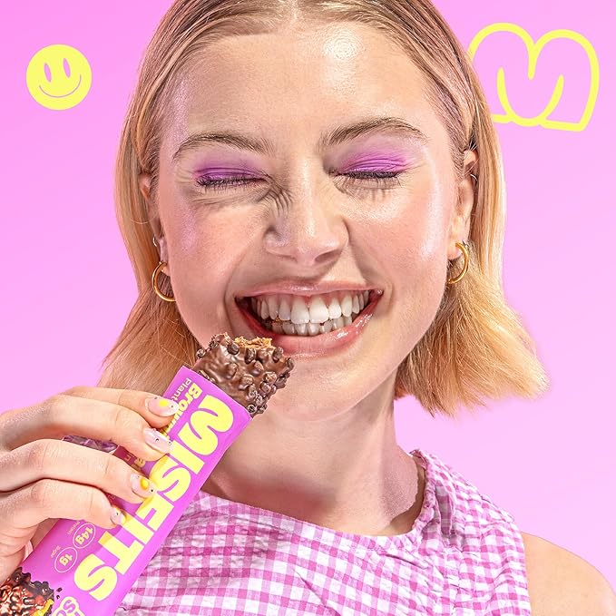 Misfits Vegan Protein Bars - Fudgey Brownie Batter| Nutrition Bars - 14g Protein, 1g Sugar, Plant-based, Low Carb, Non-GMO, Gluten Free Snacks | Pack of 12