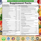 Vegan Whole Food Daily Multivitamin Without Iron, Methylated Multivitamin for Women and Men, Made with Fruits & Vegetables, B-Complex, Probiotics, Enzymes, CoQ10, Omegas, Turmeric, Non-GMO, 180 Count