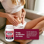 IPS Iron Supplement Capsules 18mg for Anemia - 100-Day Supply of Gentle Non-Constipating Iron for Women & Men
