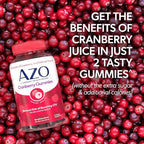 AZO Cranberry Urinary Tract Health Gummies Dietary Supplement, 2 Gummies = 1 Glass of Cranberry Juice, Helps Cleanse & Protect, Natural Berrylicious Flavor, Non-GMO, 72 Gummies