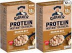 Quaker, Protein Instant Oatmeal, Banana Nut, 12.9 Oz, 6 Count (Pack of 12)