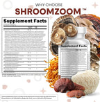 Clean Nutraceuticals Lions Mane 20in1 Mushroom Supplement with Turkey Tail Reishi Cordyceps Chaga Maitake Meshima Poria Cocos Shiitake Oyster Porcini Enoki - 2Pack