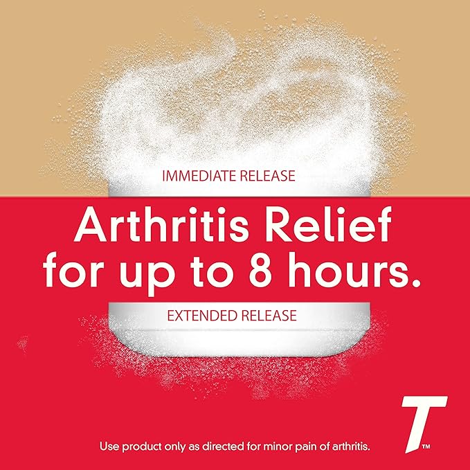Tylenol 8HR Arthritis Pain Relief Caplets, Fast, Strong Pain Relief, 650 mg Acetaminophen for Minor Arthritis & Joint Pain, Fever Reducer, Extended Release, Won't Irritate Stomach, 100 Count