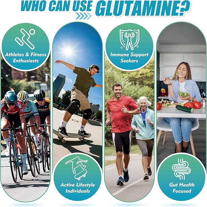 L-Glutamine Gummies 1000mg with BCAA, Potassium, Magnesium & Vitamin C, Muscle Recovery, Endurance Support & Daily Nutrition, Portable Supplement for Men＆Women, Lime Grapefruit Flavor, 240 Count