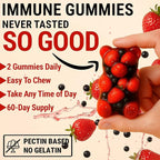 Immune Support Zinc Gummies 50mg with Elderberry Vitamin C and Zinc Supplements - Natural Antioxidant with Copper Vitamin D3 K2 Magnesium - Rich Berry Taste, Sugar-Free, 120 Gummies