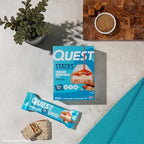 Quest Nutrition Stacks Protein Bars, Cinnamon Brown Sugar, 20g Protein, 2g Net Carbs, 1g Sugar, High Fiber, Low Sugar, Gluten Free, 12 Count