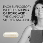AZO® Boric Acid Vaginal Suppositories for Women, Helps Support Odor Control with Clinically Studied Boric Acid, Non-GMO, 30 Count