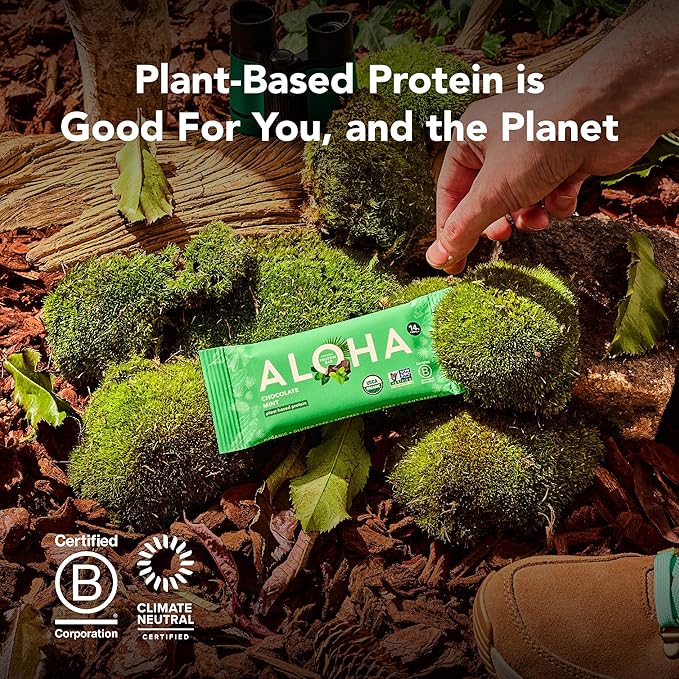 ALOHA Organic Plant Based Protein Bar MINIS | Caramel Chocolate Pecan | GLP-1 Friendly, 20 Count, 24g Bars | Vegan, Low Sugar, Gluten Free, Low Carb, Non-GMO, No Stevia, No Soy, No Sugar Alcohols