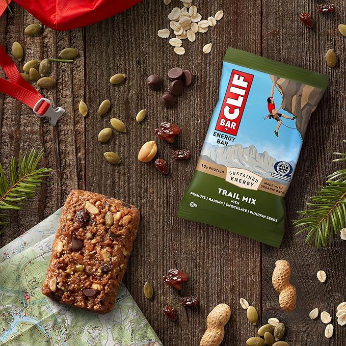CLIF BAR - Energy Protein Bars - Trail Mix - Made with Organic Oats - Energy Bars - Non-GMO - (10 Pack)