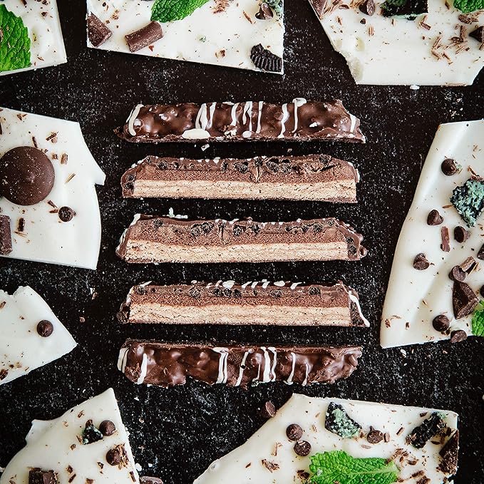 FITCRUNCH Snack Size Protein Bars, World’s Only 6-Layer Baked Bar, 3g of Sugar & Soft Cake Core (18 Bars, Mint Chocolate Chip)