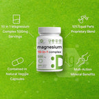 Magnesium Complex 500mg, 480 Veggie Capsules – Pack of 2 | 10-in-1 Glycinate, Citrate, Malate, Oxide, & More – 100% Chelated for Easy Absorption – Essential Mineral Supplement – Non-GMO