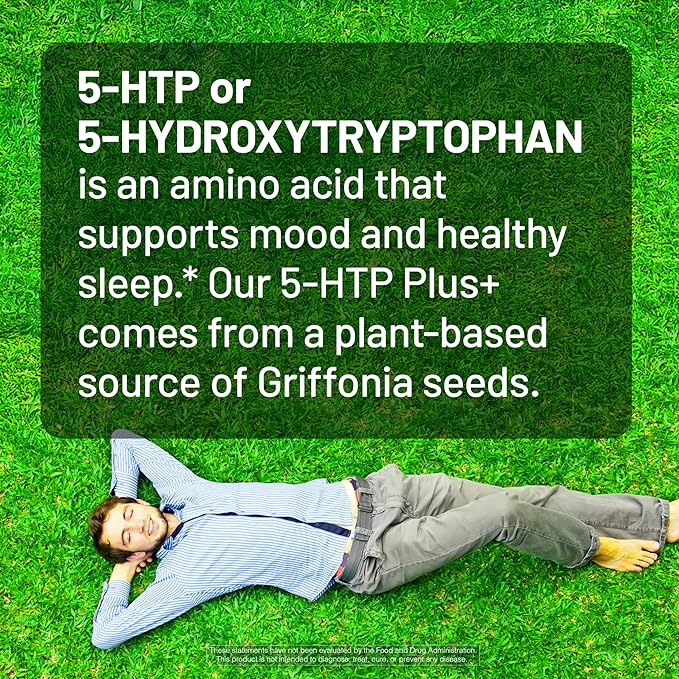 NatureWise 5-HTP 200mg Supplement from Griffonia Seeds with Cofactor Vitamin B6 - Mood Support and Natural Sleep Aid for Adults - Delayed-Release, Vegan - 30 Count[1-Month Supply]
