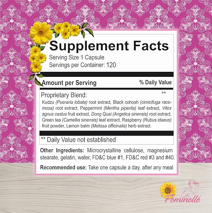 Menopause Supplement for Women Original Formula - Fast PMS & Menopause Relief - Hot Flashes, Trouble Sleeping, Mood Swings, Hair Loss, Low Energy (4 Months 120 Capsules)