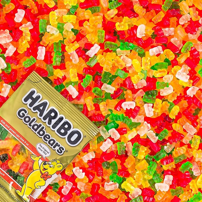 HARIBO Goldbears, Gummi Candy, 5 oz Bags (12 Packs) Assorted Flavors